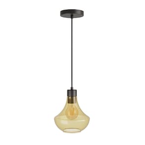 Pendente lustre sala cozinha soho verbena vidro ambar 1xe27