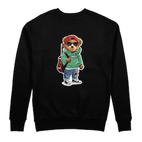 Blusa Capote Moletom Flanelada Masculina Estampa Urso Sueter Adulto Confortavel Dia a Dia