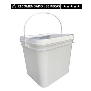 Balde retang 3.6lts p lanche escolar -35 pçs