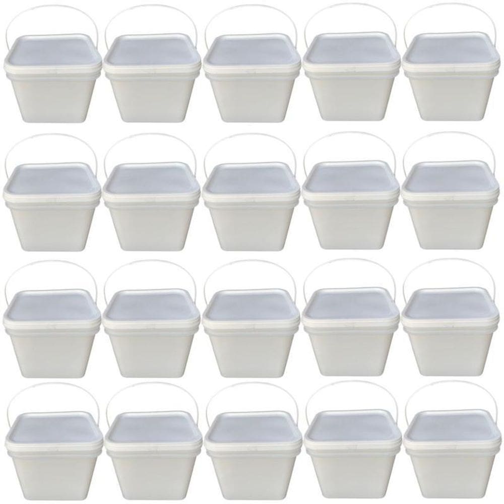 Balde retang 3.6 lts com tampa branco-20pç