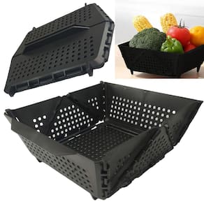Cesta Secar Frutas Verduras Vegetais Legumes Dobravel Porta Objetos Organizador Cozinha Copa Pia Drenagem Alimentos Comida