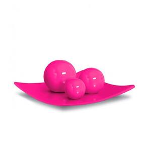 Centro de mesa prato 3 em cerâmica rosa pink