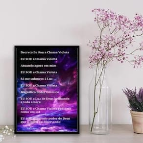 Quadro Decreto Eu Sou A Chama Violeta 45X34Cm Preta