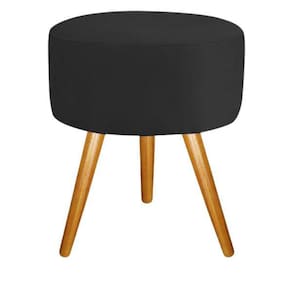 Puf puff redondo luxo suede preto a escolha pés palito