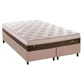 Cama Box King: Colchão Molas MasterPocket Ensacadas Plumatex Personalle + Base CRC Suede Bege(193x203)
