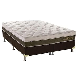 Cama Box Queen: Colchão Molas MasterPocket Ensacadas Plumatex Personalle + Base CRC Suede Marrom(158x198)