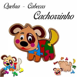 Brinquedo educativo quebra cabeça cachorro cão pedagógico