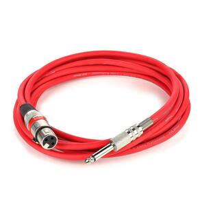 Cabo de microfone xlr x p10, vermelho, 5 metros