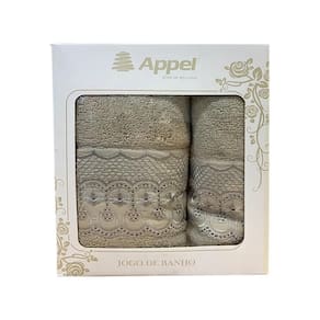 Kit toalhas banho e rosto bordare 2 peças camel