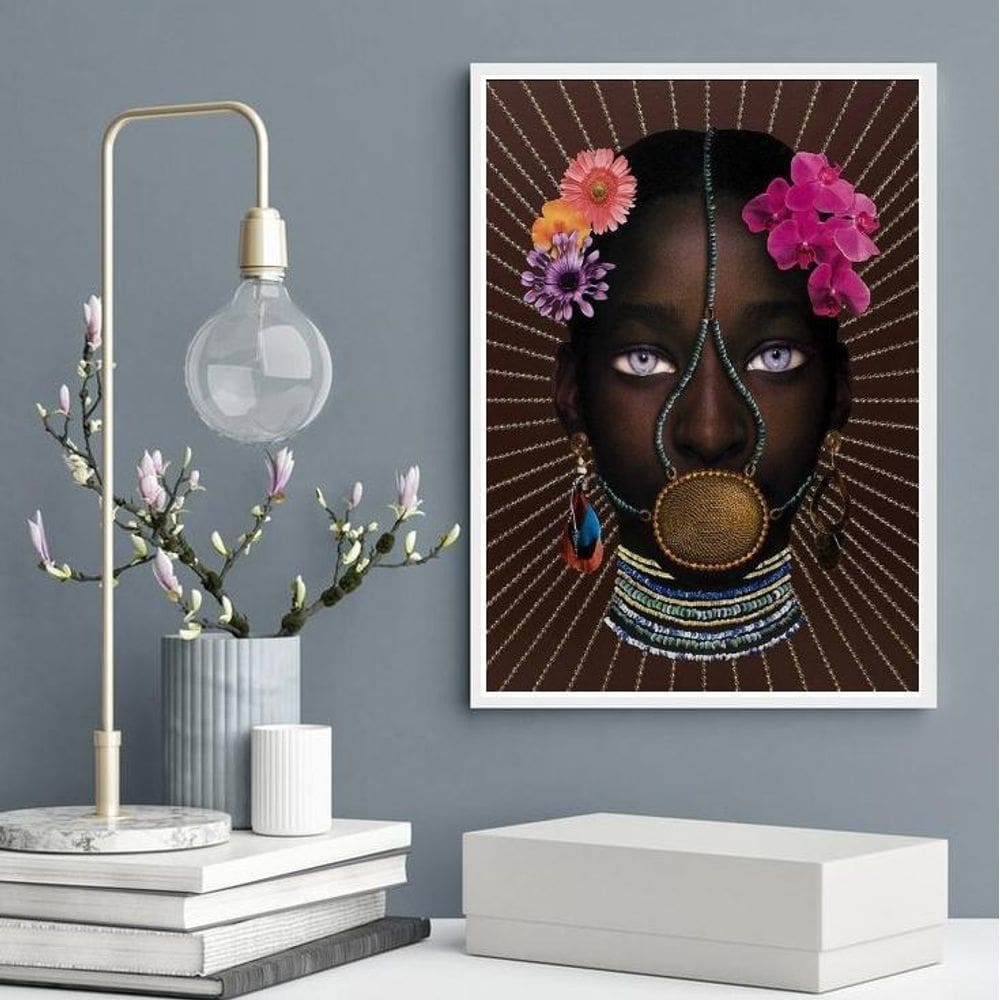 Quadro Decorativo Escrava Anastácia 24X18Cm - Com Vidro