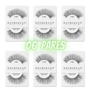 Kit cilios postiços com 06 pares 747l daymakeup human hair