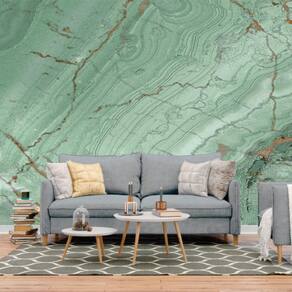 Papel de parede painel 3d mármore carrara verde claro 4m