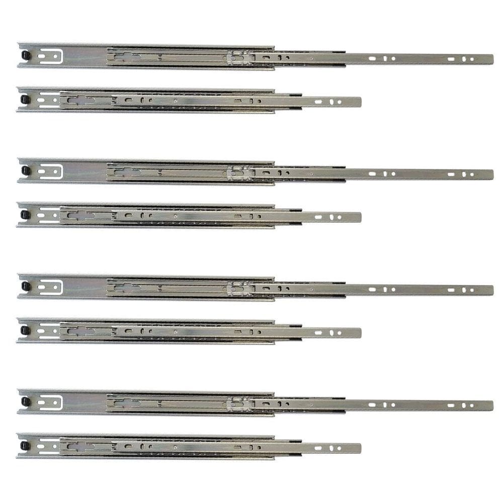 Kit 8 corrediças telescópica 35cm para gaveta trilho 4 pares