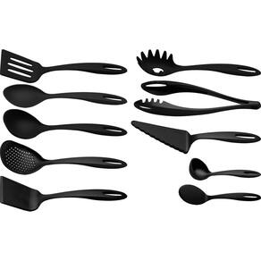 Jogo de utensílios tramontina nylon ability 10 pç preto