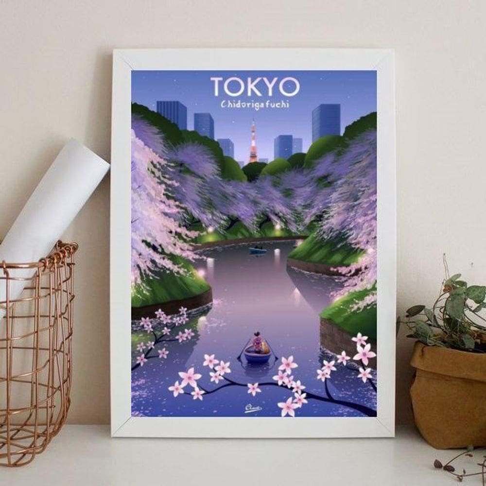 Quadro Decorativo Poster Tokyo 45X34Cm - Com Vidro
