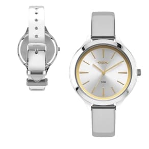 Relogio feminino euro pulseira prata eupc21jab/5k
