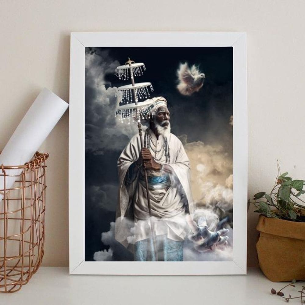 Quadro Fotografia Pai Oxalá 45X34Cm - Com Vidro