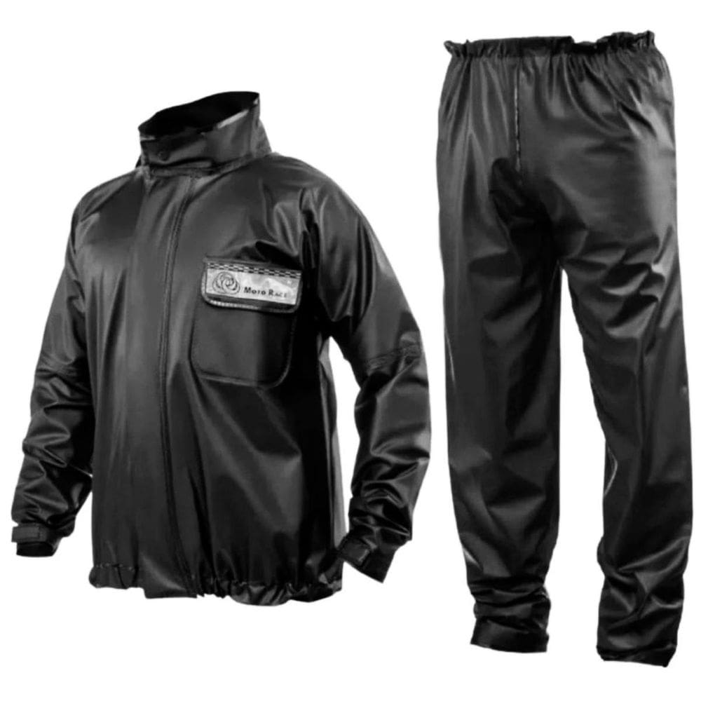 Capa de chuva motoqueiro impermeável - preto - exg