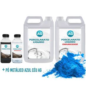 Kit porcelanato líquido metálico azul céu ag por m
