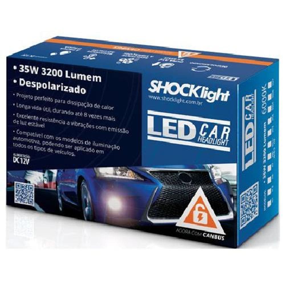 Led car 2d shocklight h3 6000k 12v 6000k 12v tipo xenon