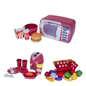 Cozinha infantil menino microondas air fryer cesta fruta