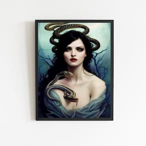 Quadro Decorativo Deusa Lilith 45X34Cm - Com Vidro Preta