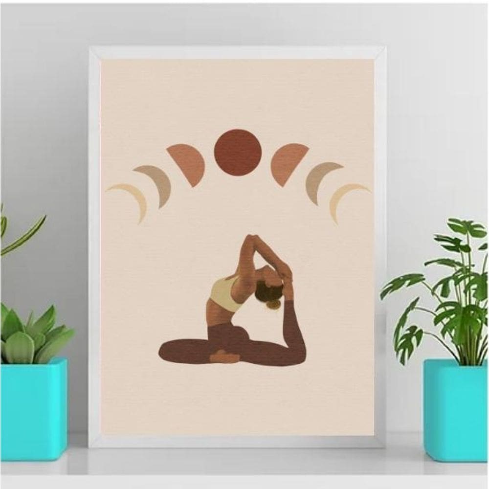 Quadro Decorativo Yoga Boho 33X24Cm Branca