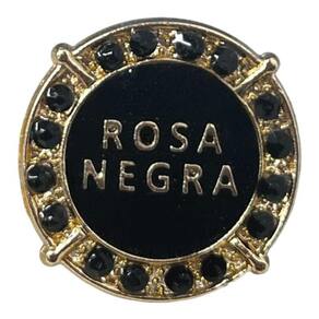 Anel ajustável gira rosa negra 2,50 cm dourado - bialluz