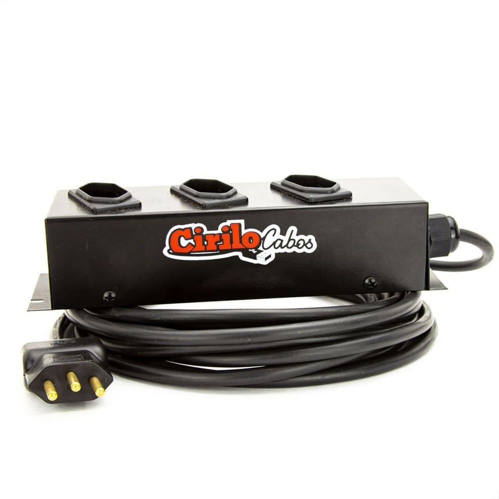 Extensão cabo pp 3x2,50 de 3 tomadas 10a - 90 metros