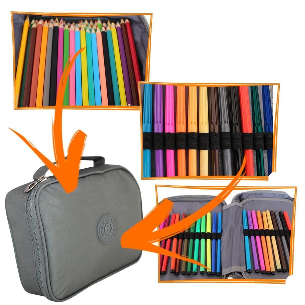 Estojo escolar box jumbo xf-ping tactel juvenil preto