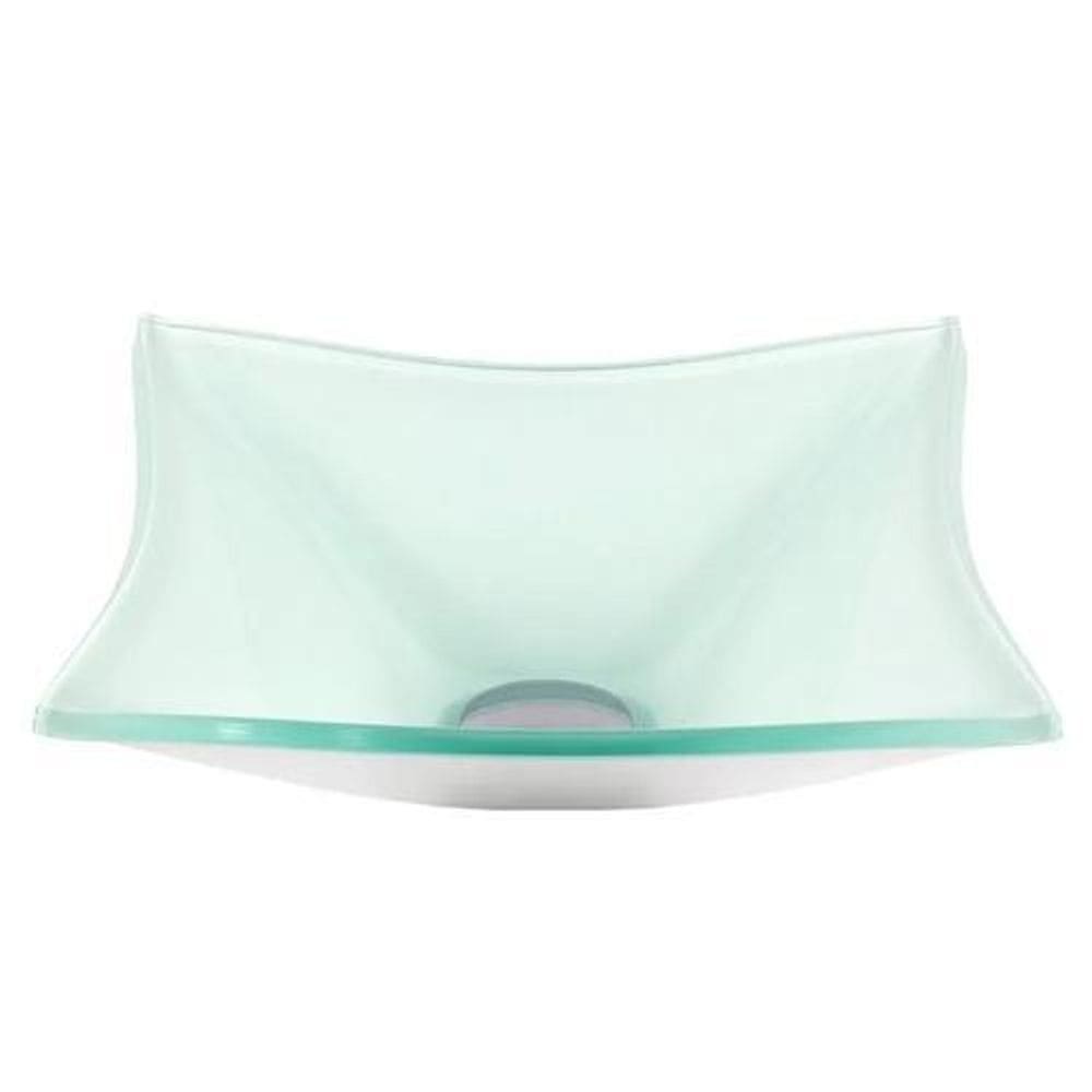 Cuba de vidro quadrada 31cm branca