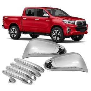 Aplique capa cromada retrovisor maçanetas toyota hilux 2022