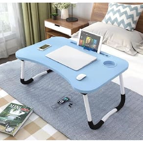 Mesa Portátil Dobrável Para Notebook Cama Refeição - Azul