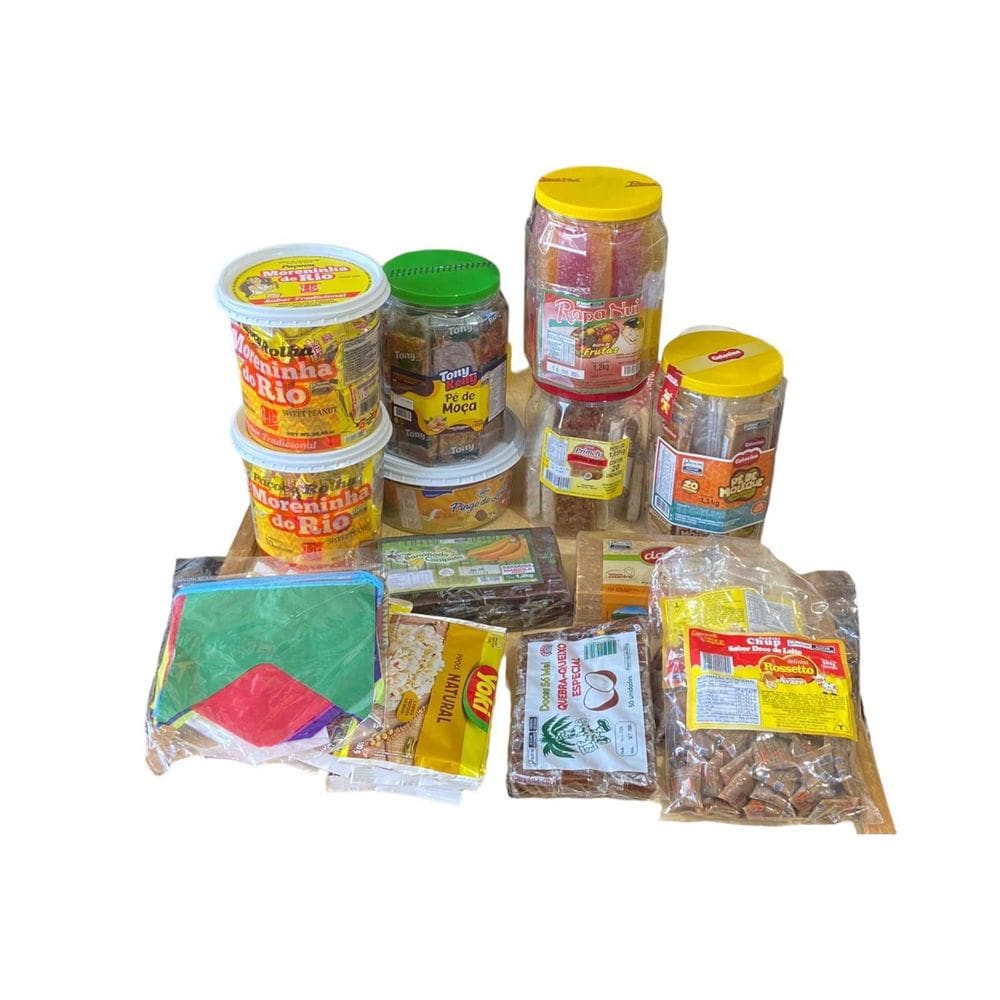 Kit 30 Pessoas Doces Festa Caipira Junina + Bandeirinhas