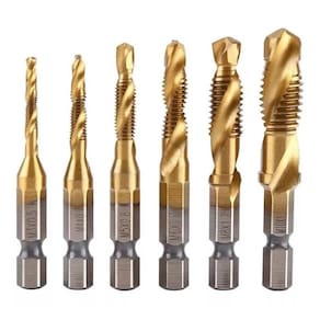 Kit com 6 brocas para abrir rosca macho m3 m4 m5 m6 m8 m10