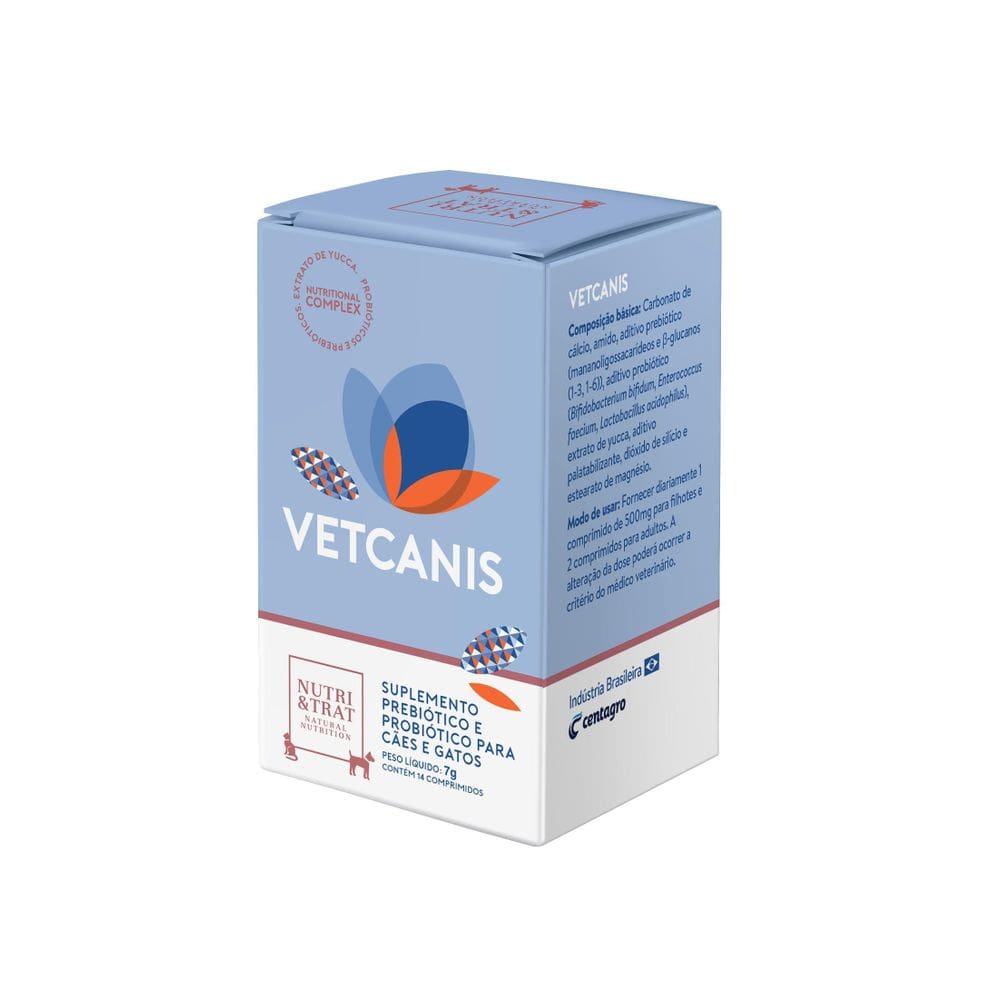 Suplemento Simbiótico Vetcanis 500Mg Cães E Gatos - Centagro