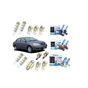 Kit lâmpada super branca + led corolla 2003 á 2007 techone