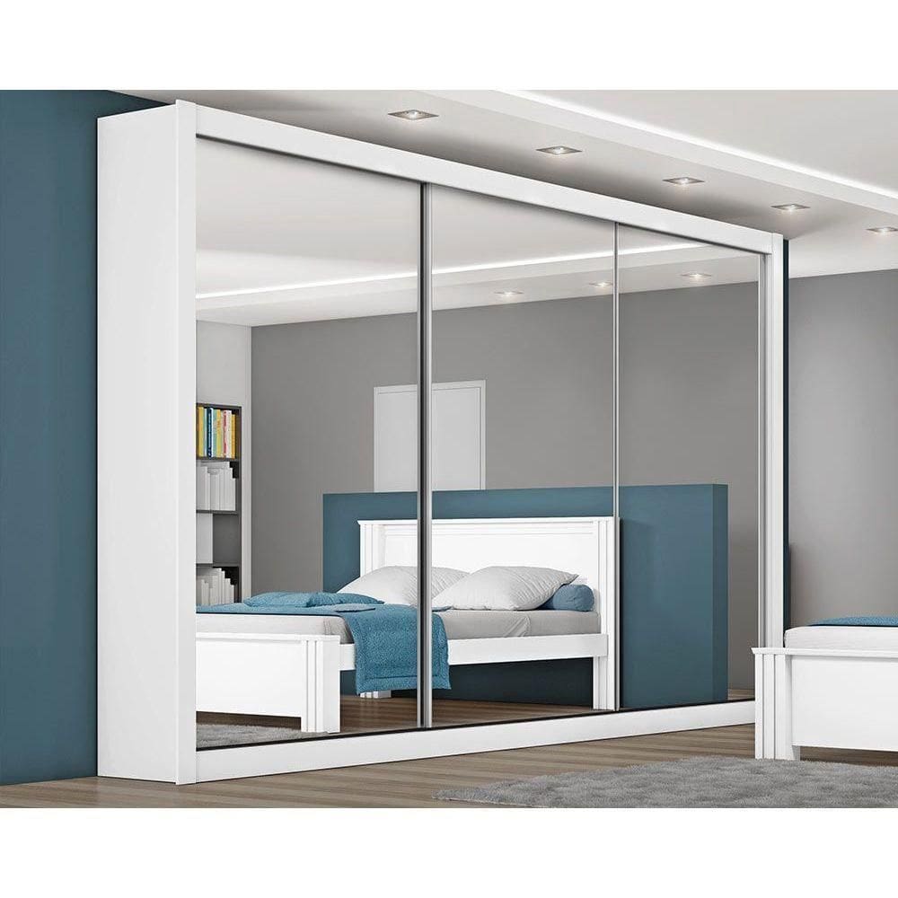 Guarda Roupa Casal 100% Mdf 3ptas Correr 6gavs C/3esp Toronto-europa Branco