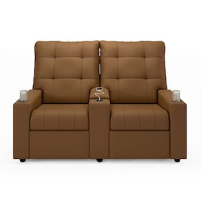 Poltrona Reclinável Para Cinema Parma 2 Lugares Baú USB PU Caramelo FH1 - D`Rossi
