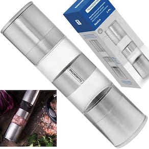 Moedor Triturador Sal Grosso Pimenta Inox Duplo 61655000 Tramontina em Acrílico e Aço Inox com Moinho em Cerâmica