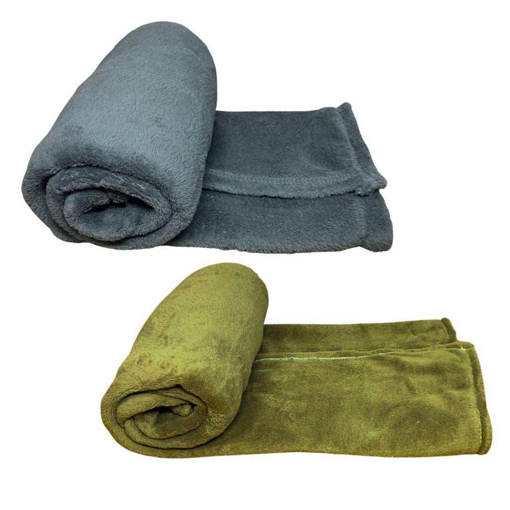 Kit 2 mantas pet cor cinza e marrom