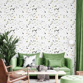 Papel De Parede Adesivo Granilite Colorido e Esverdeado