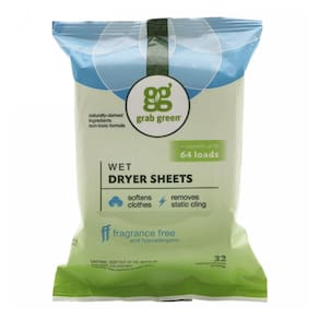 Folhas de secador molhado Fragrância Livre 32 Contagem por Grab Green