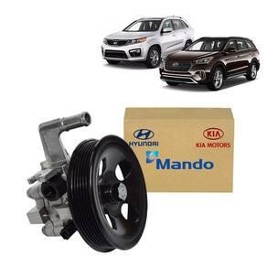 Bomba Hidraulica Nova Origi Kia Sorento 2.4 16V/ Hyundai Santa Fe 2.4 - Com Sensor Ld E Cano P/ Frente - Com Polia 6Pk