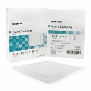 Curativo adesivo McKesson 6 x 6 polegadas de polipropileno/rayon quadrado branco estéril branco 1 cada por McKesson (pacote com 6)