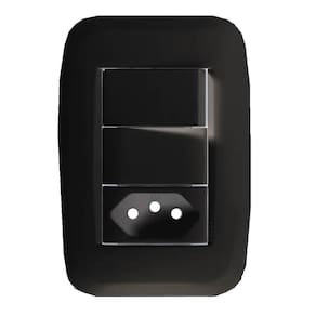 Kit 5 conjunto interruptor + tomada 10a pezzi preto