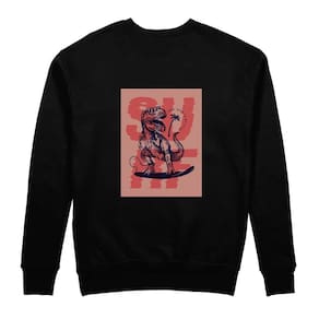 Blusa de Moletom Careca Fechada Flanelada Alta Durabilidade Estampa Dinossauro Surf Tendencia