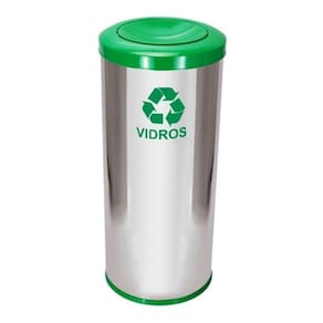 Lixeira Em Aço Inox Com Tampa Meia Esfera 50 Litros