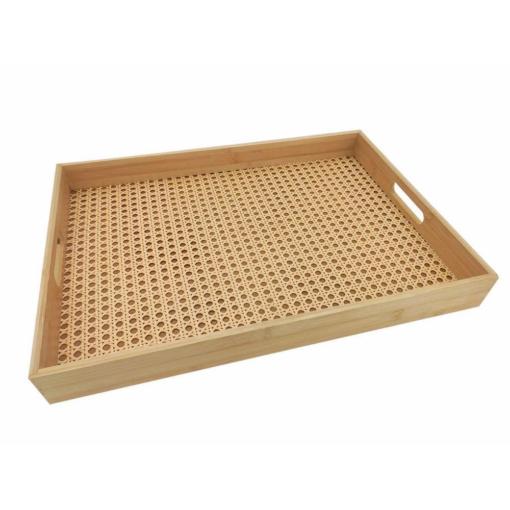 Bandeja Bambu Retangular Palhinha 39Cm Mimo Style