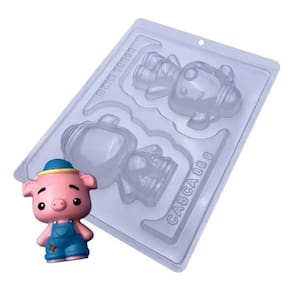 Kit 4 Formas De Acetato E Silicone Pig Porquinho 10203 Bwb